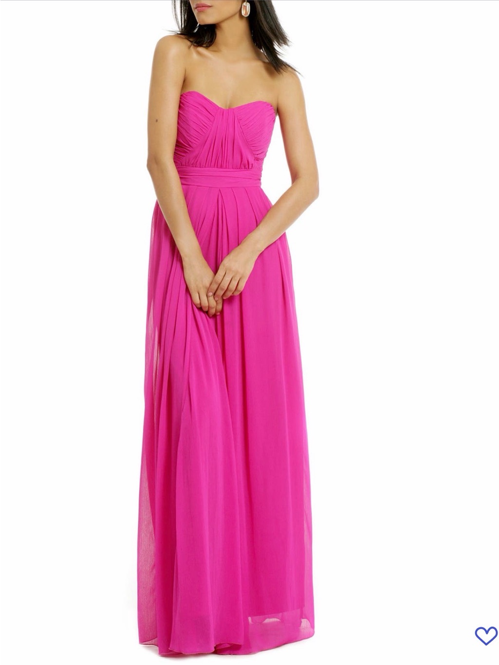 Badgley Mischka Florescent Chiffon Strapless Gown